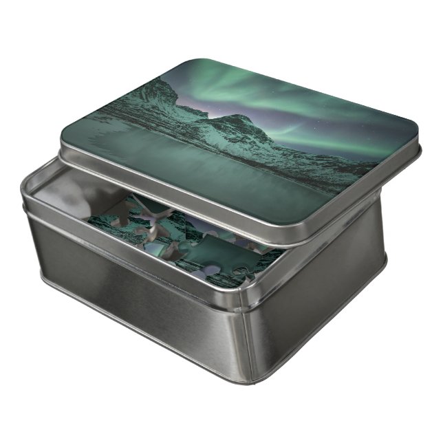 Northern Lights Norway Jigsaw Puzzle (Lid Open)