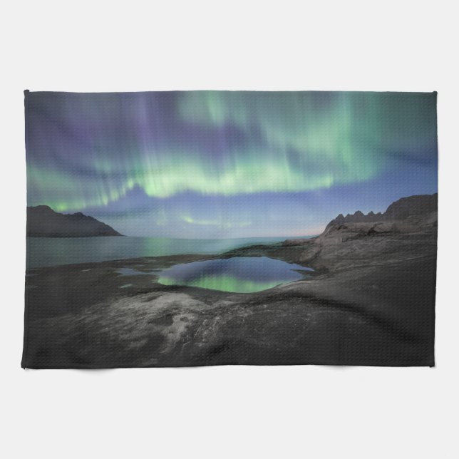 Northern Lights Norway Kitchen Towel (Horizontal)