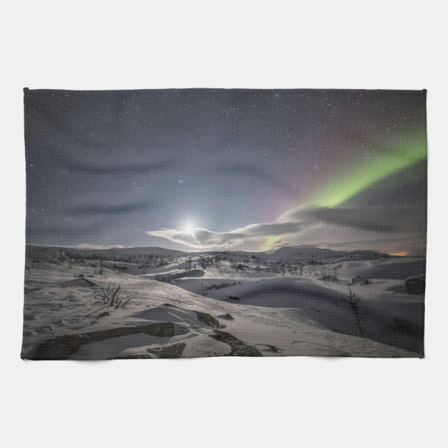 Northern Lights Norway Kitchen Towel (Horizontal)