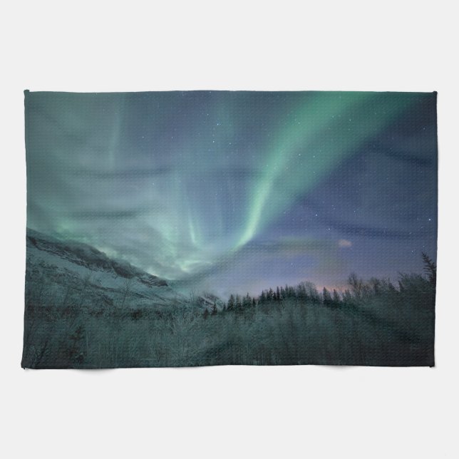 Northern Lights Norway Kitchen Towel (Horizontal)