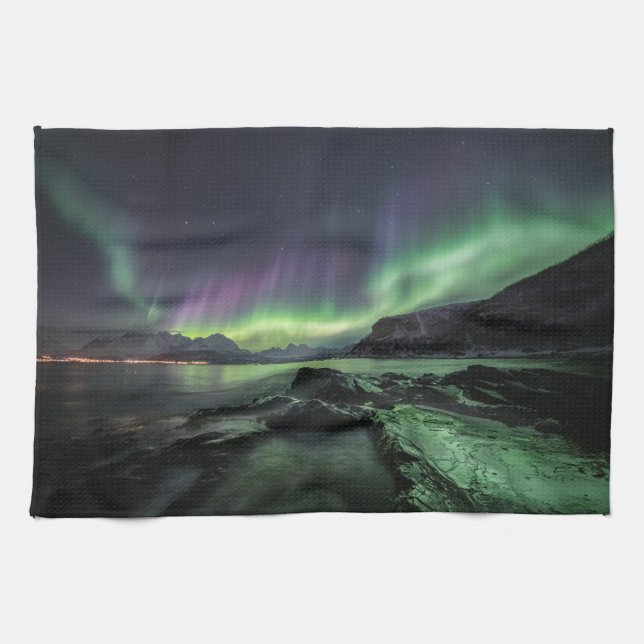 Northern Lights Norway Kitchen Towel (Horizontal)