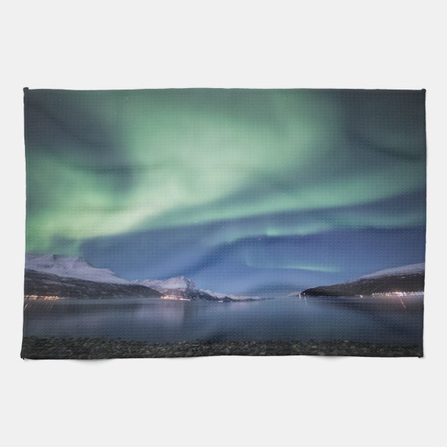 Northern Lights Norway Kitchen Towel (Horizontal)