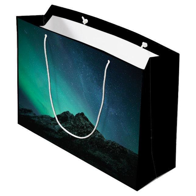 Northern Lights Norway Large Gift Bag (Back Angled)