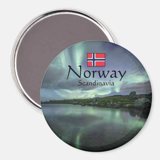 Northern Lights Norway Magnet (Front/Back)