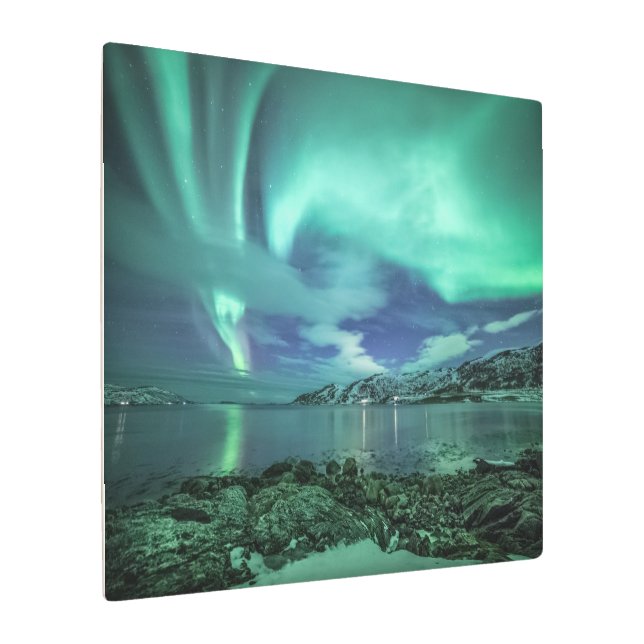 Northern Lights Norway Metal Print (Angled)
