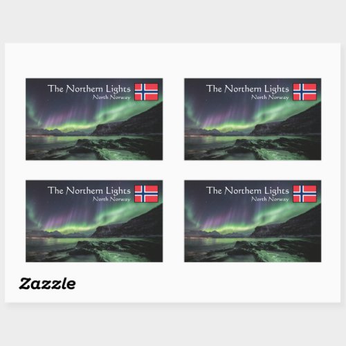 Northern Lights Norway Rectangular Sticker