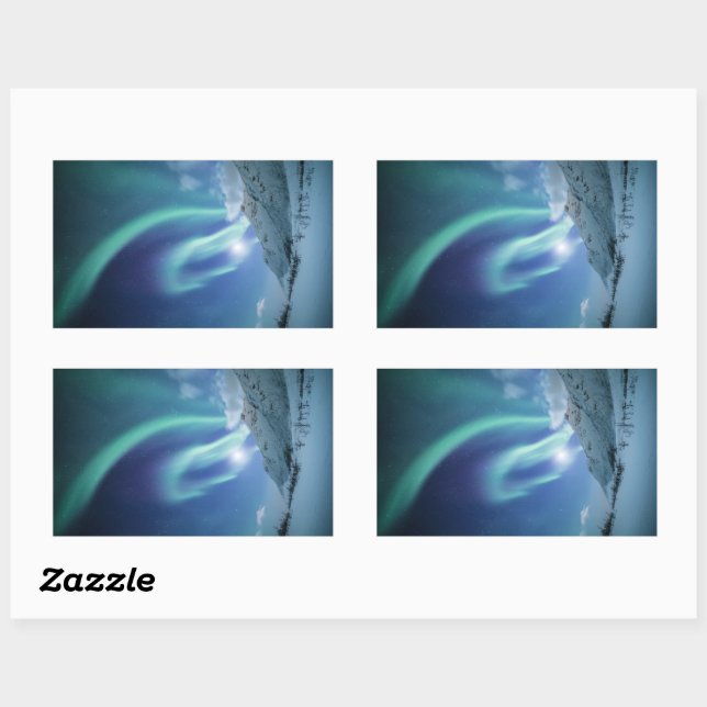 Northern Lights Norway Rectangular Sticker (Sheet)