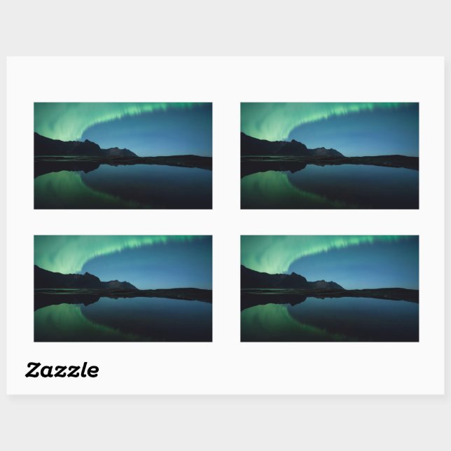 Northern Lights Norway Rectangular Sticker (Sheet)