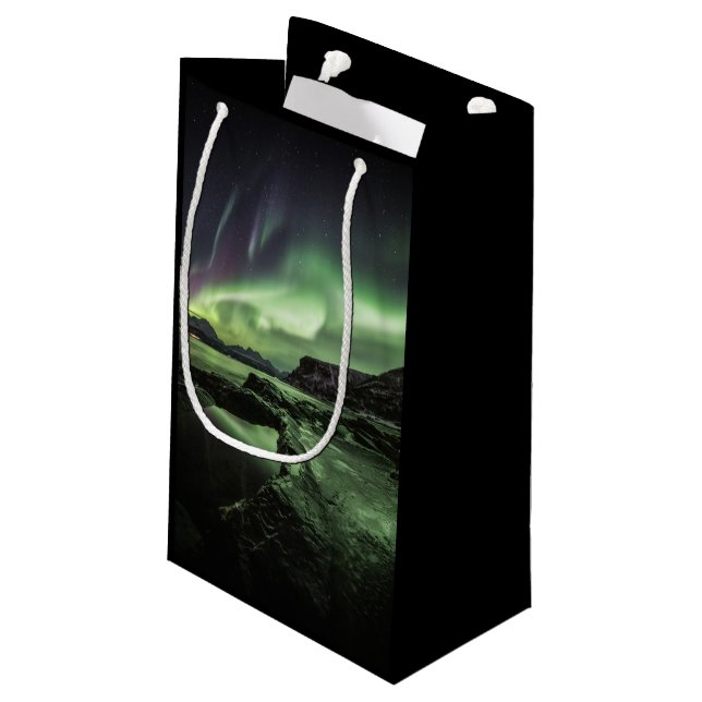 Northern Lights Norway Small Gift Bag (Back Angled)