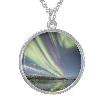 Northern Lights Norway Sterling Silver Necklace by Fotoromia at Zazzle