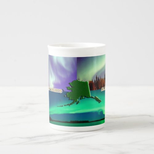 Northern Lights of Alaska Collage Bone China Mug