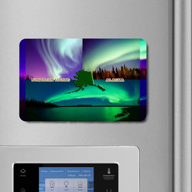 Northern Lights of Alaska Collage Flexible Magnet (Northern Lights of Alaska Collage Flexible Magnet)