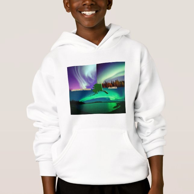 Northern Lights of Alaska Collage Hoodie (Front)