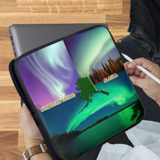 Northern Lights of Alaska Collage Laptop Sleeve