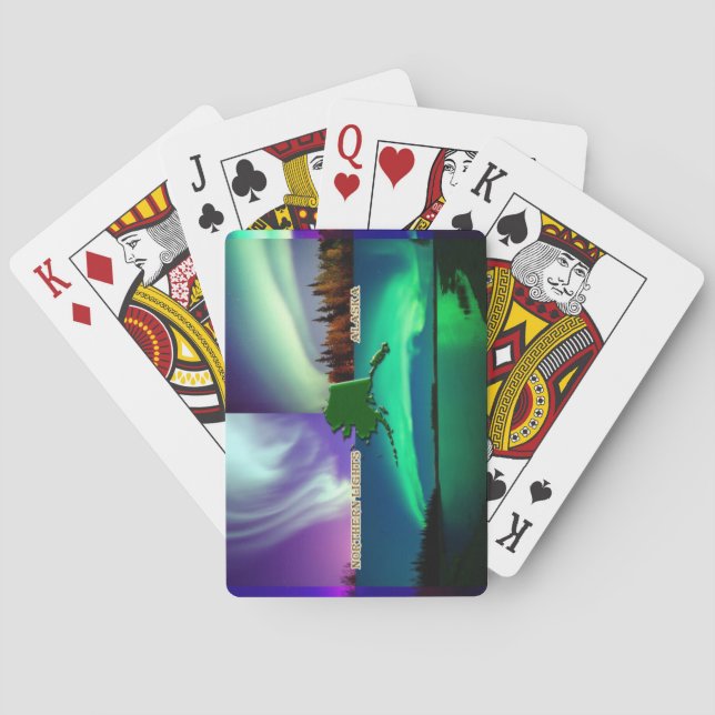 Northern Lights of Alaska Collage Poker Cards (Back)