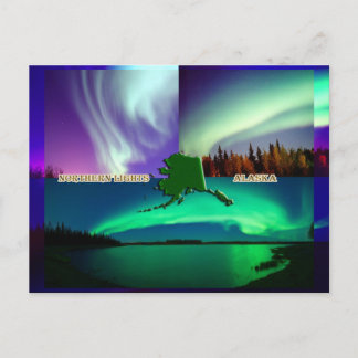 Northern Lights of Alaska Collage Postcard