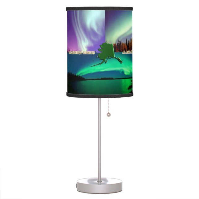 Northern Lights of Alaska Collage Table Lamp (Left)