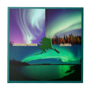 Northern Lights of Alaska Collage Tile