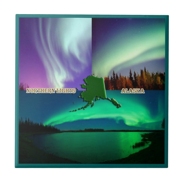 Northern Lights of Alaska Collage Tile (Front)