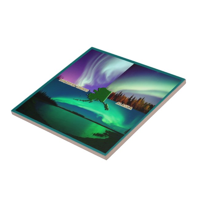 Northern Lights of Alaska Collage Tile (Side)