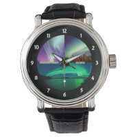 Northern Lights of Alaska Collage Wrist Watches