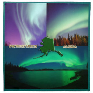 Northern Lights of Alaska Photo Collage Napkin