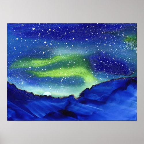 Northern Lights Original Artwork Poster