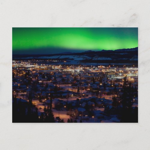 Northern Lights over Downtown Whitehorse Postcard