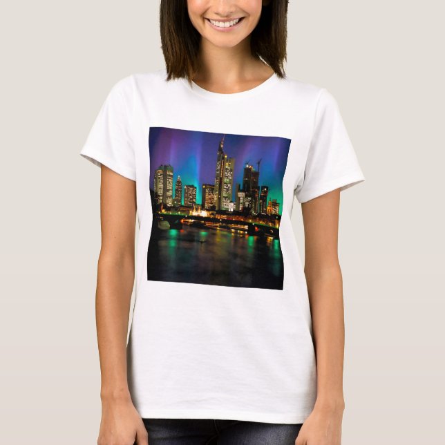 Northern Lights Over Frankfurt T-Shirt (Front)