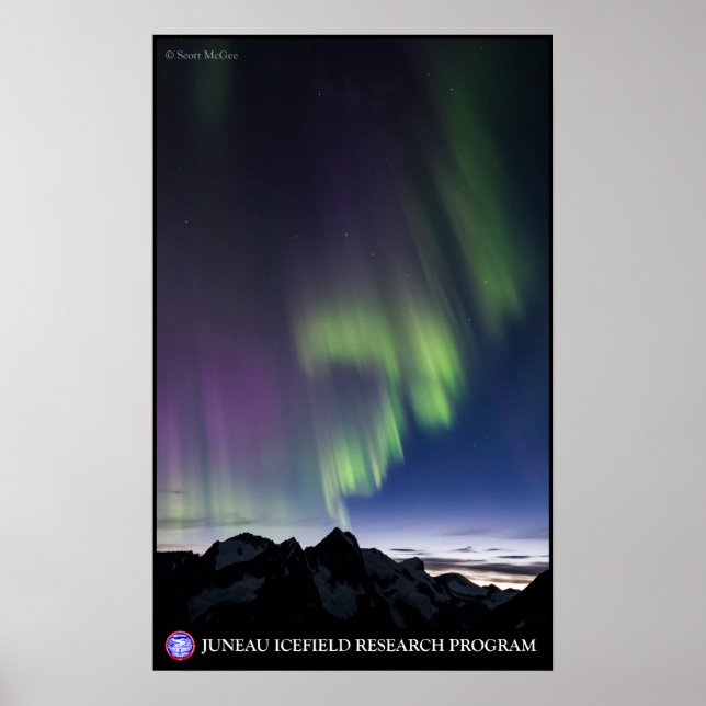 Northern Lights over the Juneau Icefield Poster (Front)