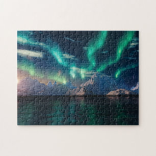 Northern Lights Over Water Aurora Borealis Jigsaw Puzzle