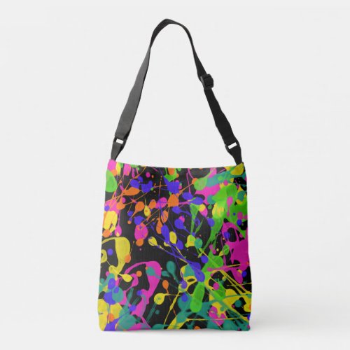 Northern Lights Paint Splatters Crossbody Bag