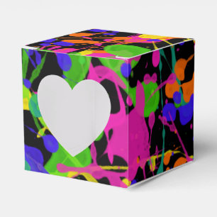 Northern Lights Paint Splatters Favor Boxes