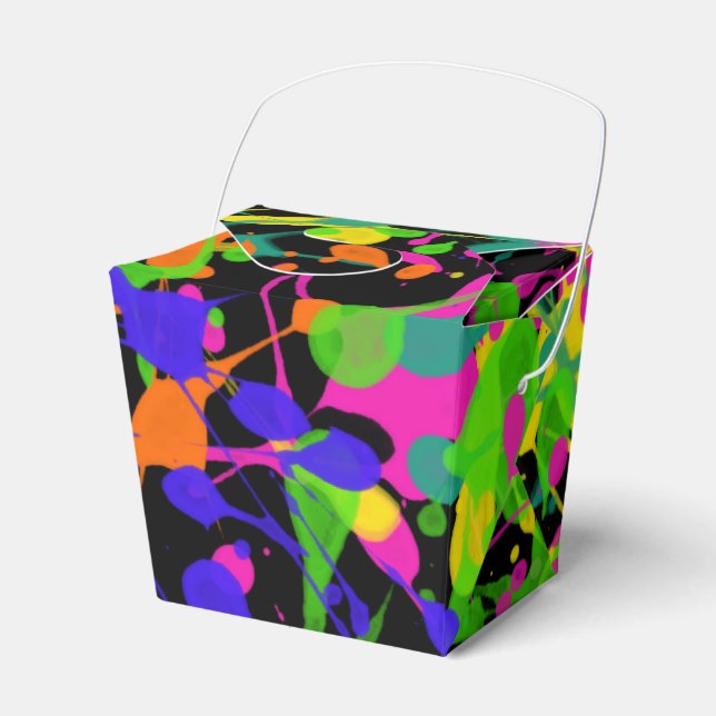 Northern Lights Paint Splatters Favor Boxes (Front Side)