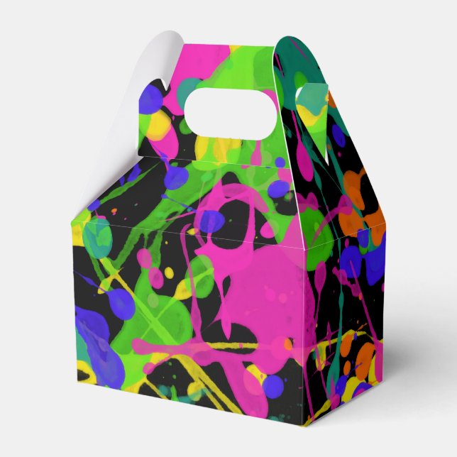Northern Lights Paint Splatters Favor Boxes (Front Side)