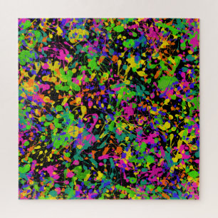 Northern Lights Paint Splatters Jigsaw Puzzle