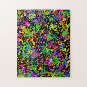 Northern Lights Paint Splatters Jigsaw Puzzle