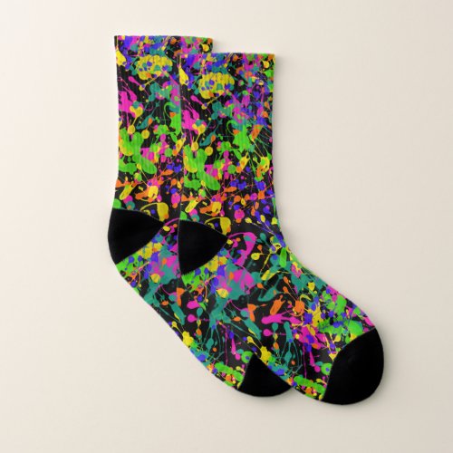 Northern Lights Paint Splatters Socks