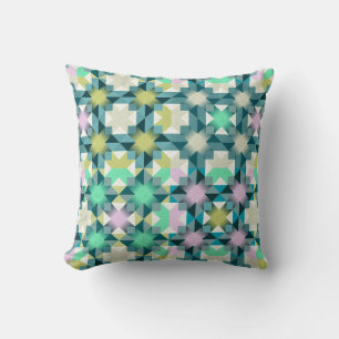 Northern Lights patchwork Throw Pillow