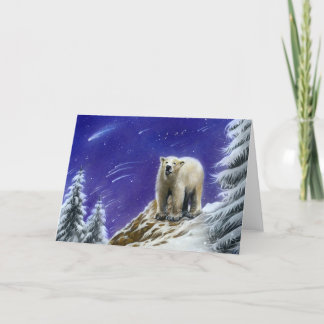 Northern Lights Pola Bear Greeting card