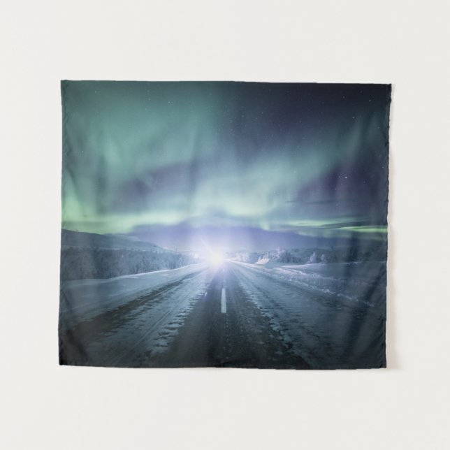 Northern Lights Road Tapestry (Front (Horizontal))