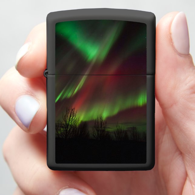 Northern Lights | Scandinavia, Iceland Zippo Lighter (In Hand)
