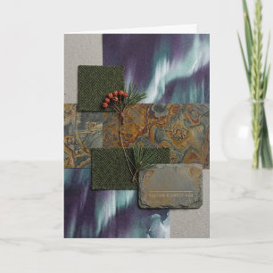 Northern Lights Scottish Map Christmas Card