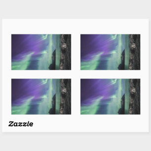 Northern Lights Senja Rectangular Sticker