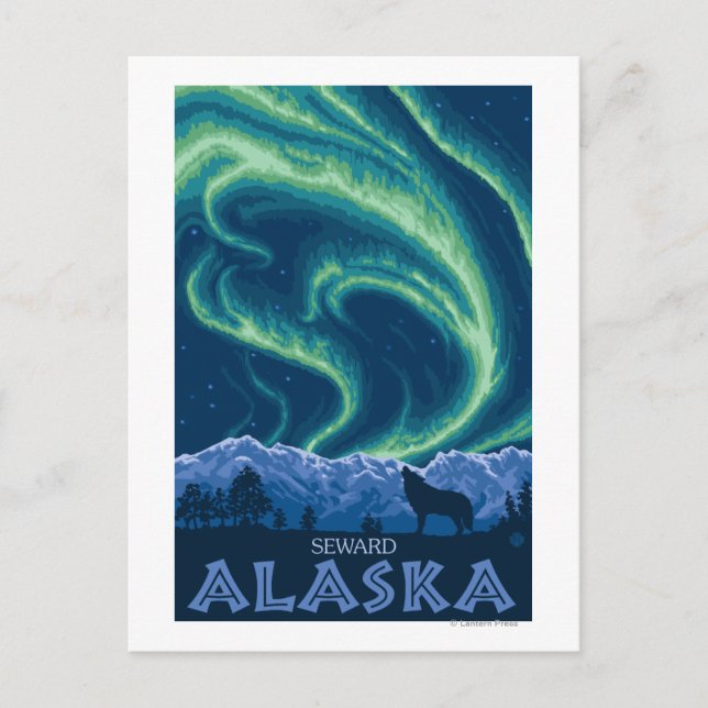 Northern Lights - Seward, Alaska Postcard (Front)