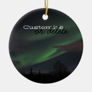 Northern Lights Show; Customizable Ceramic Ornament