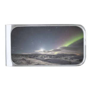 Northern Lights Silver Finish Money Clip