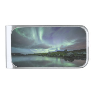 Northern Lights Silver Finish Money Clip