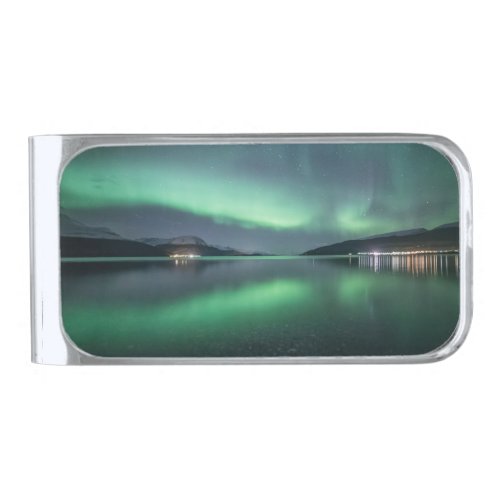 Northern Lights Silver Finish Money Clip