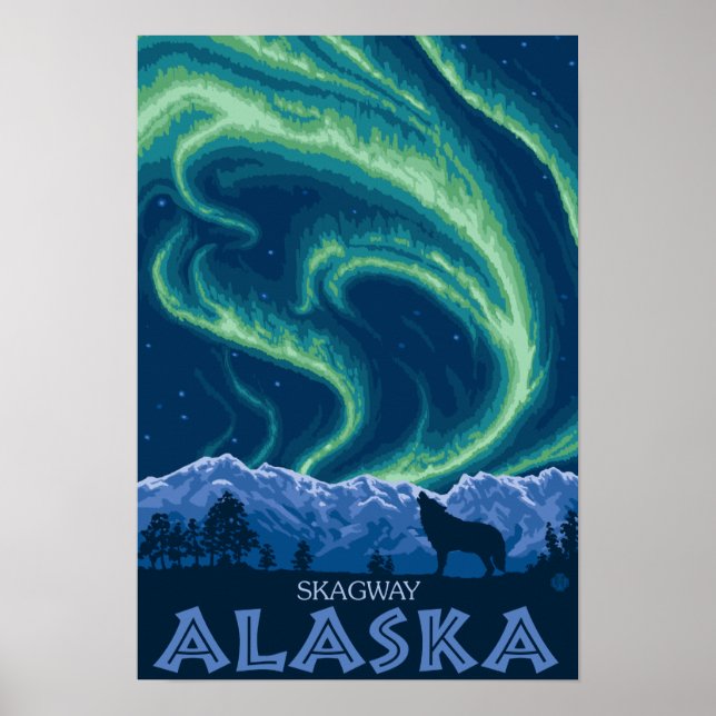 Northern Lights - Skagway, Alaska Poster (Front)